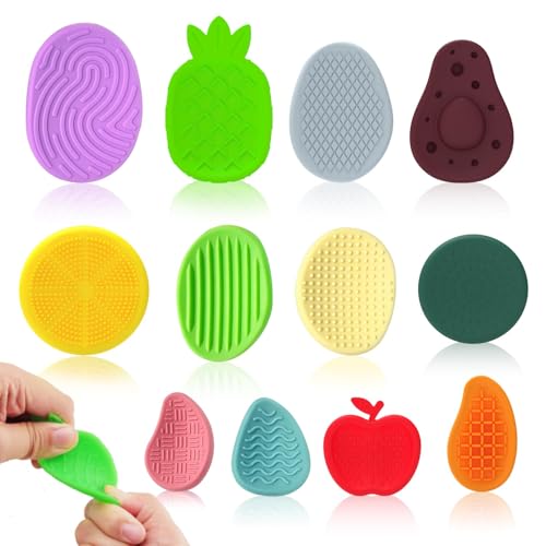 UBERMing 12 Pezzi Fidget Toys Pietre Sensoriali Antistress, Giocattoli Sensoriali Fidget Stone, Giochi Autismo Giocattoli Antistress per Adulti e Bambini