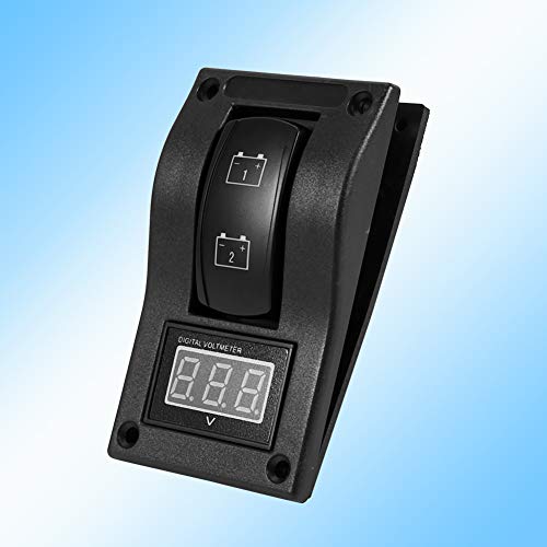 Rocker Switch Toggle, Qiilu 12V DC Marine Boat Voltmeter LED Dual Battery Test Panel Rocker Switch ON-Off-ON by Qiilu - Used condition - Image 8