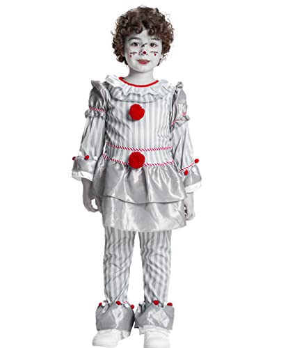 MOMOSTAR Joker Kostüm Kinder - Horror Clown Outfit Komplett Set
