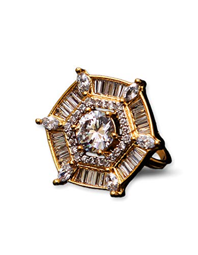 Ronde Blanc Zircone cubique en plaqué or 14 ct de style joaillerie