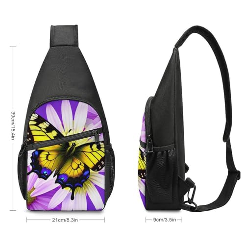 Bolso bandolera deportivo con diseño de mariposa y flores miniatura 2