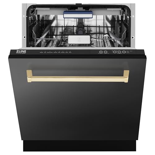 Zline Kitchen And Bath DWVZ-BS-24-G Zline Autograph Edition 24 Inch 3Rd Rack Top Control Tall Tub Dishwasher In Black Stainless Steel thumb #1