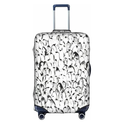Housse de valise de voyage XL au motif pingouins et finition élégante