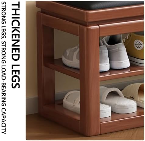 Slim Shoe Storage Cabinet, Multi-Color Wooden Shoe Rack & Entryway Bench with High-Resilience Cushioned Ottoman, Stylish Hallway Cupboard (31.5in)