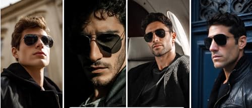 Image of Unisex Stylish Round Sunglasses | TAC Polarized Lens | 100% UV Protection | Men & Women Driving Bikes, Outdoor Sports, Hiking & Travel Eyewear (black sunglass)