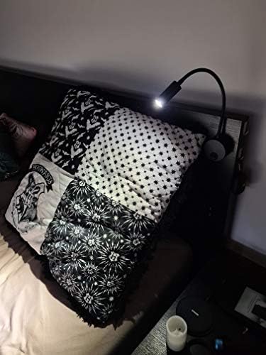 Miniatura 9 de Lámpara de pared negra con potencia incorporada, 3 W, lámpara de montaje en cabecera de pared para galería de arte, luz de lectura para dormitorio,