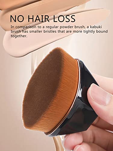 Flat Top Foundation Brush, Teoyall Flawless Kabuki Brush Face Makeup Brush For Blending Liquid, Cream, Cosmetics With Storage Box (Black) #TOP2