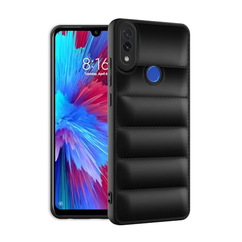 Image of Plus Puffer Case Camera Protection Soft Back Cover for Redmi Note 7 | Redmi Note 7 Pro | Redmi Note 7S - Black