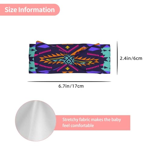Baby Girls Headbands Neon Art Tribal Navajo Pattern Hairbands Hair Bow Elastic Hair Accessories For Newborn3