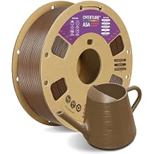 OVERTURE ASA Filament 1.75mm, 1kg Spool 2.2lbs 3D Printer Filament, Premium Anti-UV, ASA Filament Perfect for Printing Outdoor Functional Parts, Dimensional Accuracy +/- 0.02 mm Brown
