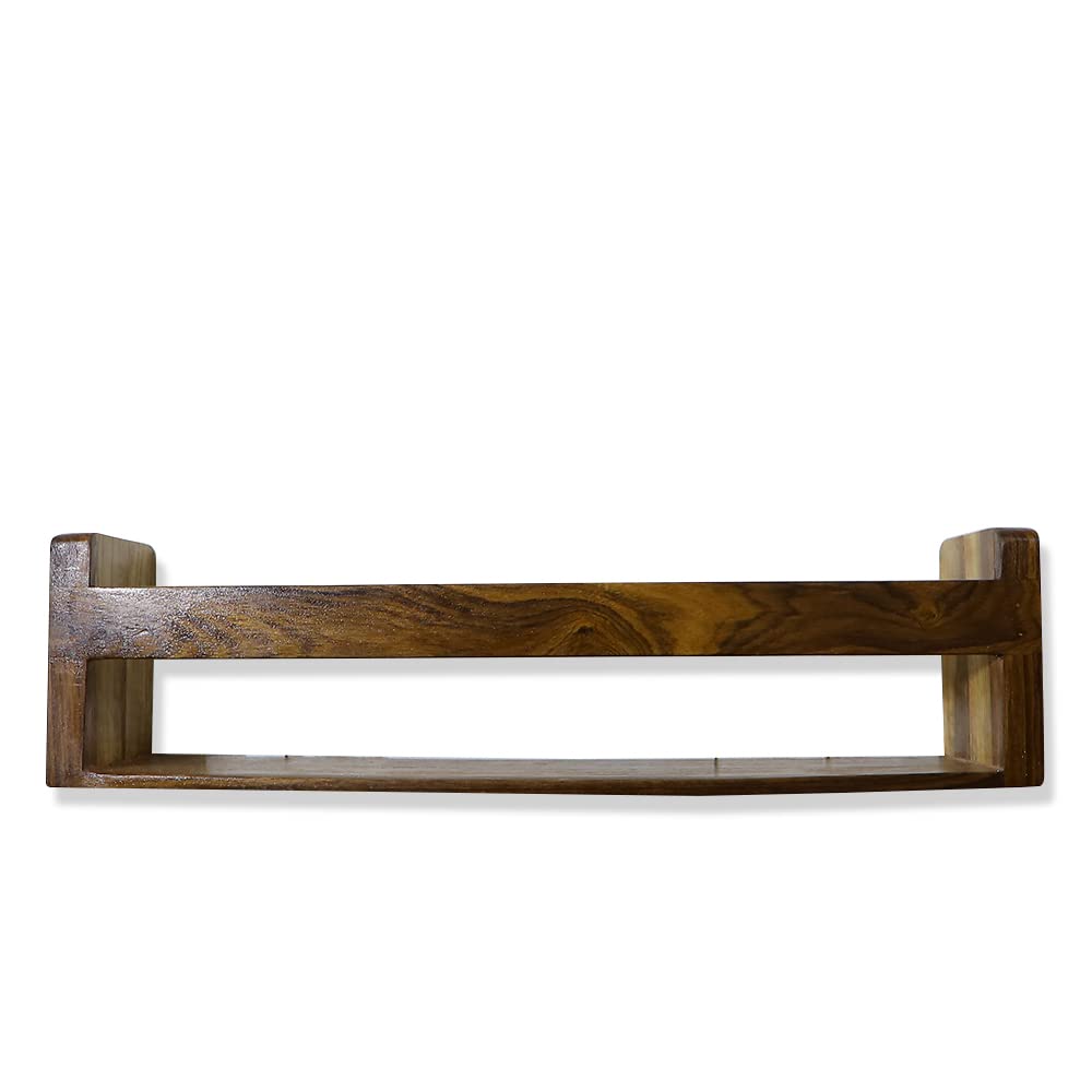 Teakwoodkart 's Ecofriendly, Teakwood Make Multipurpose Bathroom Storage Shelf/Rack (Natural Teakwood Brown)(L18 x B3.5 x H4.5 inches) BT001