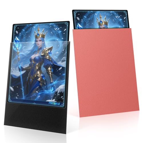 Image of 200 Pack Card Sleeves, Matte Dual Trading Card Sleeves with Opaque Back & Smooth Shuffle, Tear Resistant Card Protectors for MTG, TCG and Game Cards (Peach Pink)