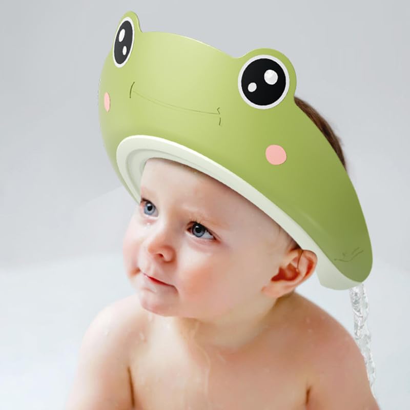 Generic Frog-shaped shower cap for baby (green)