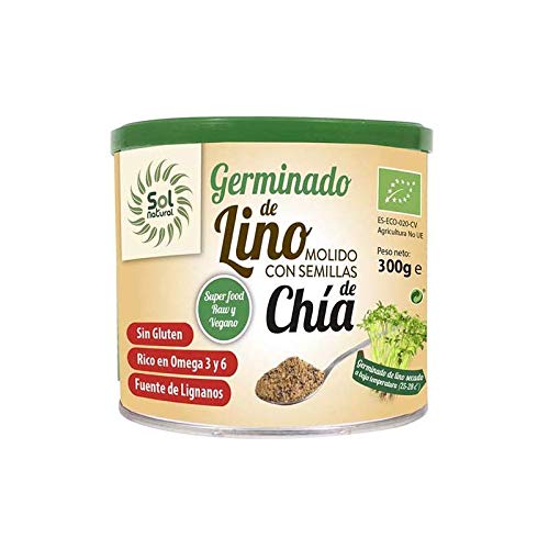 Sol Natural Germinado Bio Germinado de Lino molido con semillas de Chía, 300gr