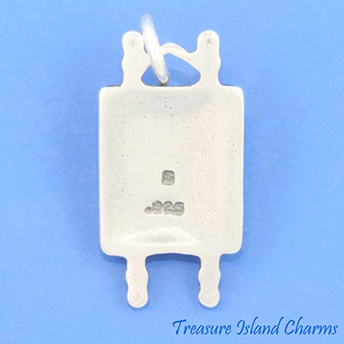 Torah Judaic Hebrew Scroll with Jewish Star of David 925 Solid Sterling Silver Charm Pendant Traditional Bracelet Crafting4