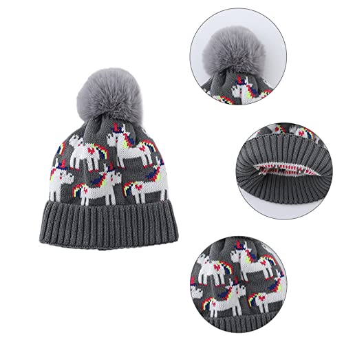 for Toddler Kids Winter Caps Kid Knitted Winter Skull Winter Warm Ear for Knitted Pink2