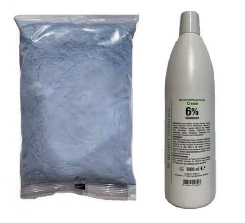 Preisvergleich Produktbild Wasserstoffperoxid Cream Oxydant 1000ml + 500g Blondierpulver BLAU Staubfrei PROFESSIONAL Hochwertig (entwikler cream oxide + BLEACHING POWDER) (Wasserstoffperoxid Cream Oxydant 6% 1000ml + 500g)