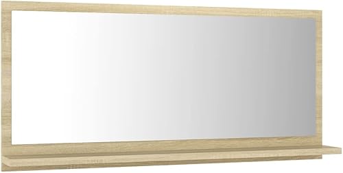 Miniatura 2 de AJSEOYBS Espejo de baño, espejo de baño para pared, botiquines con espejo, adecuado para baños, dormitorios, sobre el inodoro blanco y roble Sonoma
