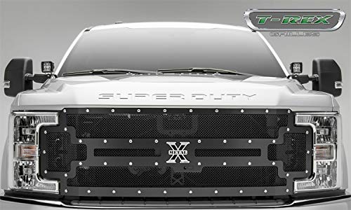Image of T-Rex Grilles 2017-2019 Super Duty X-Metal Grille, Black, 1 Pc, Replacement, Chrome Studs, Fits Vehicles with Camera - PN #6715371