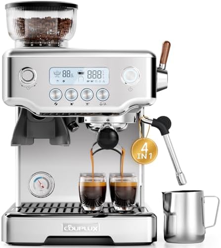 COUPLUX Espresso Machine with Grinder, 5-Temperature (190~205℉) P...
