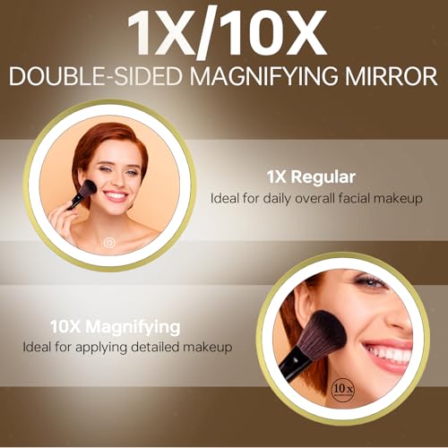 Espejo para Maquillaje Luz 9" con 10X y Ajuste Altura miniatura 4
