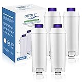 4Packs DLSC002 Coffee Water Filter for Delonghi Water Filter Replacement, Compatible with ECAM, ESAM, ETAM, EC680, EC800
