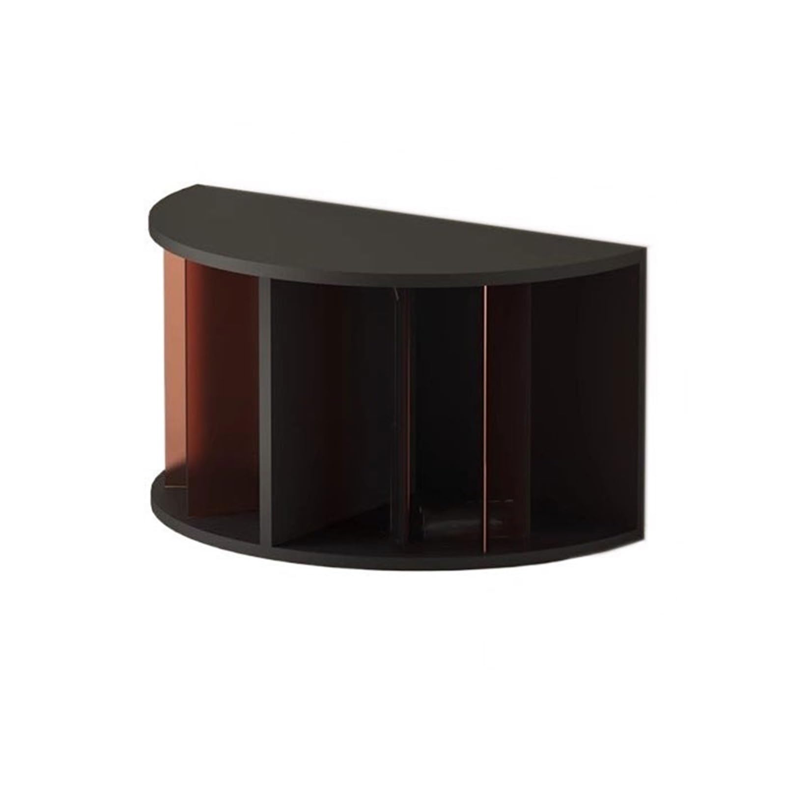 Huangj-0527 CD storage Semicircular Wooden Vinyl Record Storage Rack Desktop Multi-functional Bookcase Record