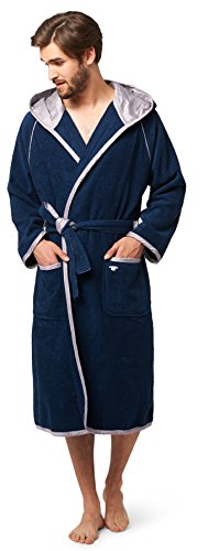 Preisvergleich Produktbild TOM TAILOR 0100302 Feel Good Bademantel (Baumwolle / Polyester) L, marine