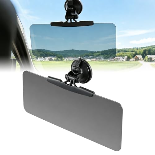 Sonnenblende Auto Universelle, HOVCEH Sonnenblende Verlängerung Auto mit Saugnapf, Anti-UV Verstellbarer Sonnenschutz Autos mit polarisiertem Blendschutz für Auto, SUV, LKW Usw
