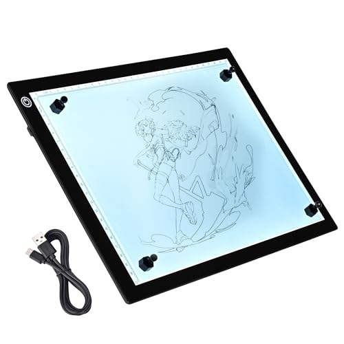 Yescom Portable A4 LED Light Pad with USB Power 14"x10" LED Light Box for Tracing Light Pad Dimmable for Art Diamond Painting Light Board Drawing Sketching Tattoo Animation