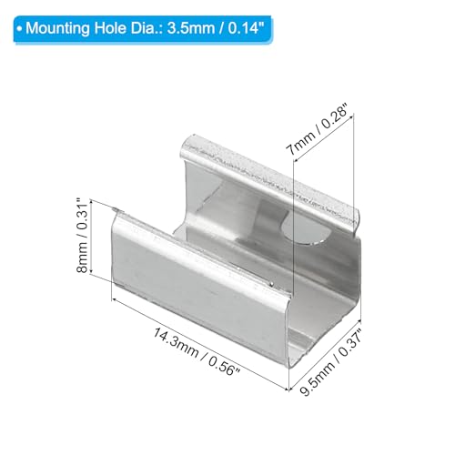Image of PATIKIL LED Strip Clips, 60pcs Stainless Steel Mounting Brackets Fixing Clip Clamp Support Holder with Screws for 8mm to 9mm LED Strip Lighting Cable