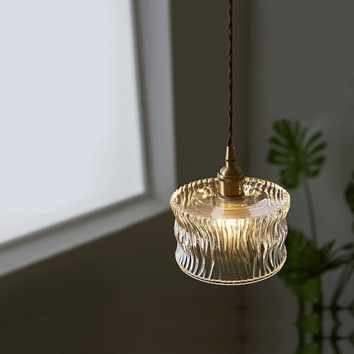 Lámpara colgante de cristal E27 estilo nórdico retro para estudio 3