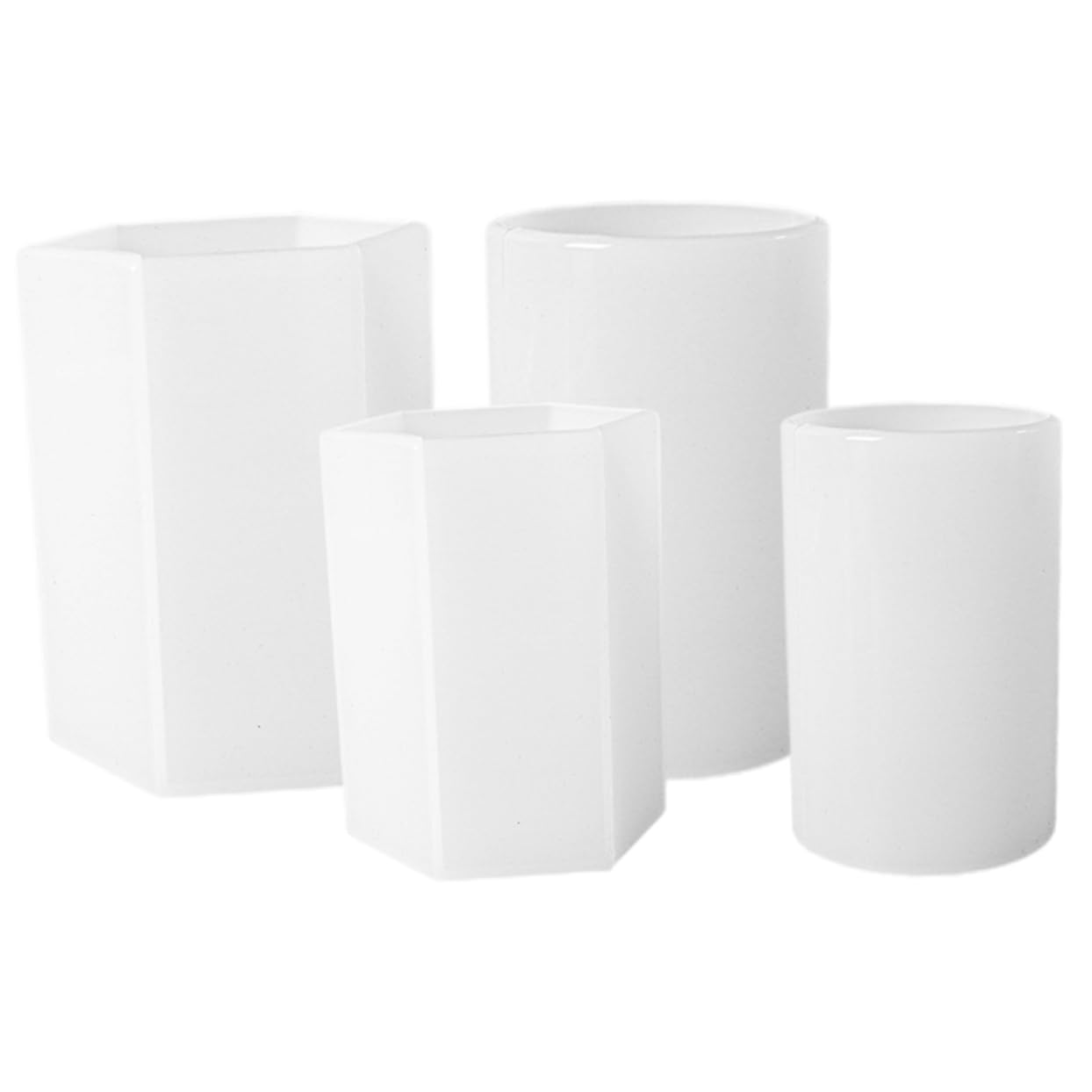 Stampo in Silicone per Candele Esagonale, 4 Pezzi, Bianco | Modello Cilindrico Creativo, Flessibile e Facile da Sformare, per Decorazioni Profumate e Sapone