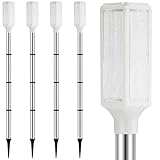 Macarrie 4 Pcs Solar Powered Driveway Markers Reflective Lights Driveway Reflectors on Poles for Snow Road Outdoor Yard Entrance (White)