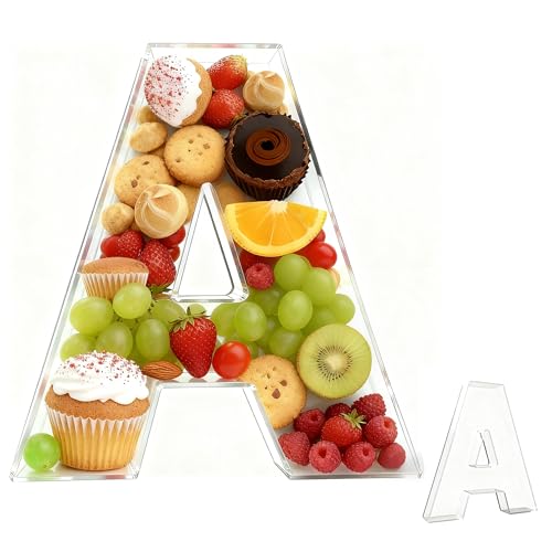 10" Acrylic Letter Charcuterie Tray - Reusable Fillable Alphabet Shape