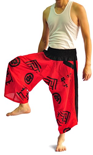 Siam Trendy Men's Japanese Style Pants One Size White Japanese Design