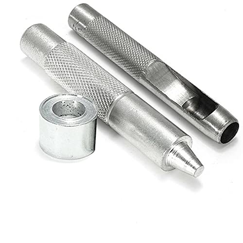 Trimming Shop 12mm Eyelet Punch Die Tool Set for Leather Crafts - Grommet Hollow Hole Puncher - Steel Tool for Sewing, Banner Making, Stud Embellishments, Arts and Crafts