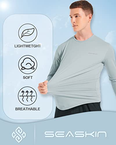 Seaskin Men's Long Sleeve Rash Guard UPF 50+ Sun Protection Shirt3