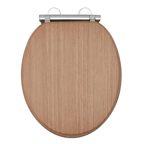 AQUALONA Oak Toilet Seat, Slow Close
