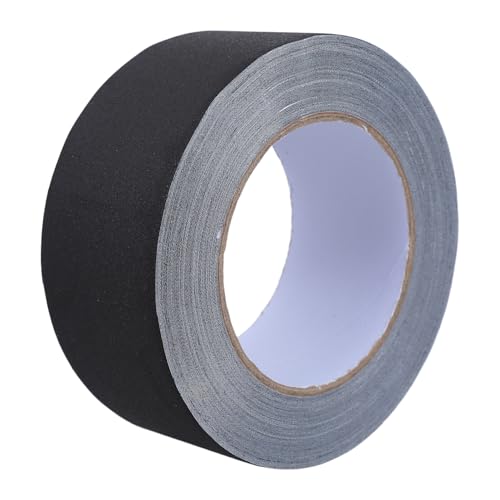 SHINEOFI Ruban Adhésif Toilé Industriel Noir 5 CM X 27 M Ruban Multi-Usages Mat Résistant à L’Eau Adhérence Forte pour Fixation de Moquettes Pistes de Danse et Réparation en Milieu