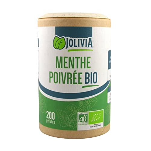 Menthe poivrée Bio - 200 gélules de 250 mg | Format Gélule | Complément Alimentaire | Vegan | Fabriqué en France Cover