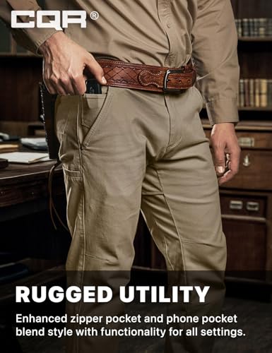 CQR Men's Motion Utility Casual Pants, Regular Fit Lightweight Work Pants, Water Resistant Outdoor Stretch Pants with Pockets - Image 6