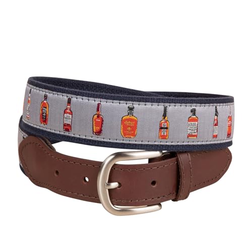 Bourbon & Whiskey Bottle Ribbon Club Belt - Belted Cow