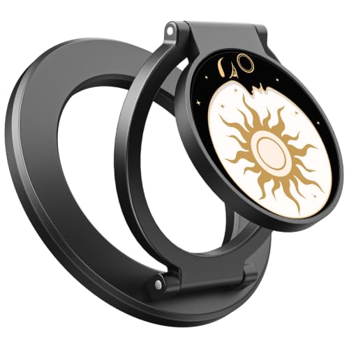 Image of SUPERONE Upgraded Magnetic Phone Grip Sun, Removable Gym MagSafe Kickstand, Dual-Sided Magnet Phone Ring Holder for iPhone 17 /16 /15 /14 /13 /12, Compatible with Magnetic Car Mount- Sun and Moon Pattern