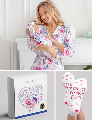 Image of Mommy and Me Robe and Swaddle Set | Maternity Robe Matching Baby Girl, Boy