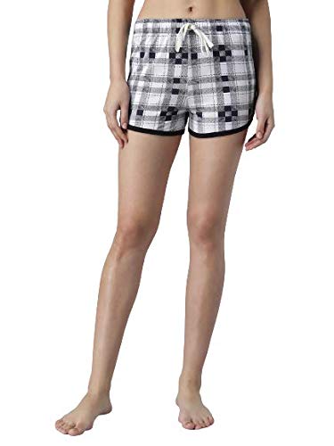 Image of KOTTY Cotton Printed Women's Night Shorts (WhiteBlue,34)