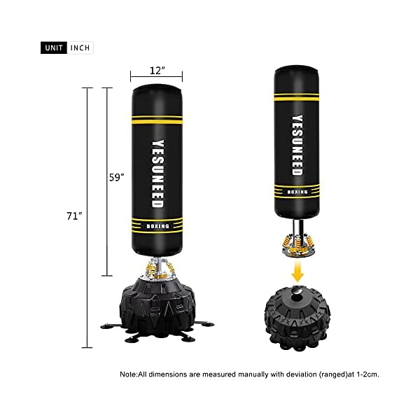 Freestanding-Punching-Bag-71-260lb-Heavy-Boxing-Bag-with-24-Suction-Cup-Base-Stand-Kickboxing-Bag-for-Gym-Home-Office Freestanding Punching Bag 71"-260lb Heavy Boxing Bag with 24 Suction Cup Base-Stand Kickboxing Bag for Gym Home Office (Black, 71")