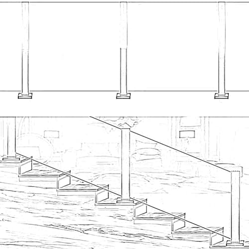 Railing intérieur et extérieur 65 cm pour sécuriser vos escaliers et terrasses