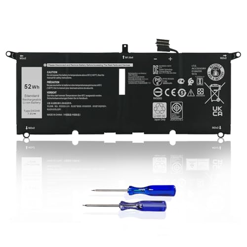 52Wh Dell XPS 9370 Battery DXGH8 for Dell XPS 13 9380 2019 Inspiron 13 7390 7391 5390 5391 Inspiron 14 7490 Latitude 3301 Vostro 5390 5391 Replacement Battery 0H754V G8VCF6C HK6N5 P113G001 P82G001