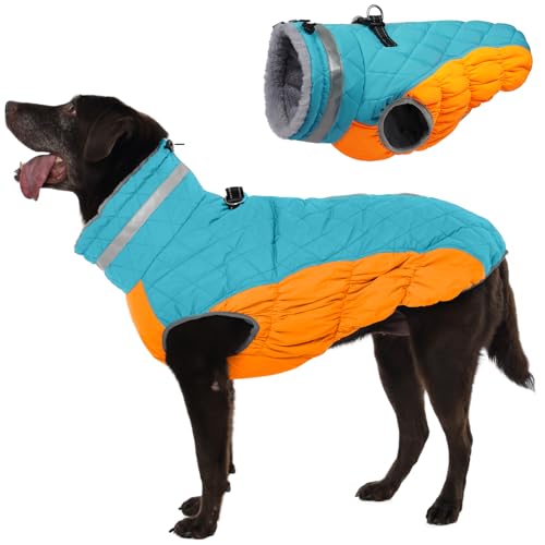 Image of Dog Jackets for Large Dogs, Warm Dog Winter Coat with Harness, XXL